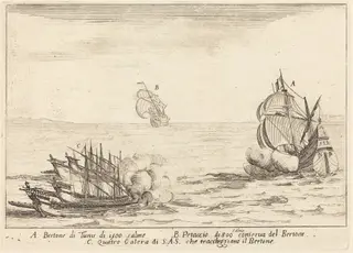 The Attack, by Jacques Callot, ink, 1617
