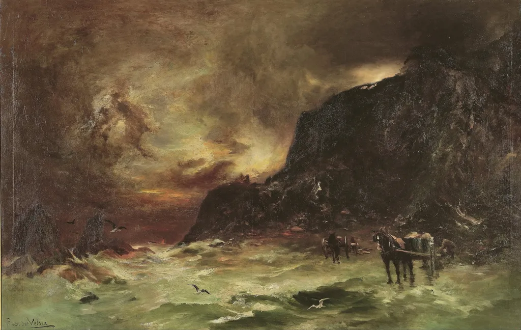 Storm at Wellington Heads, by Petrus Van der Velden, oil, 1908