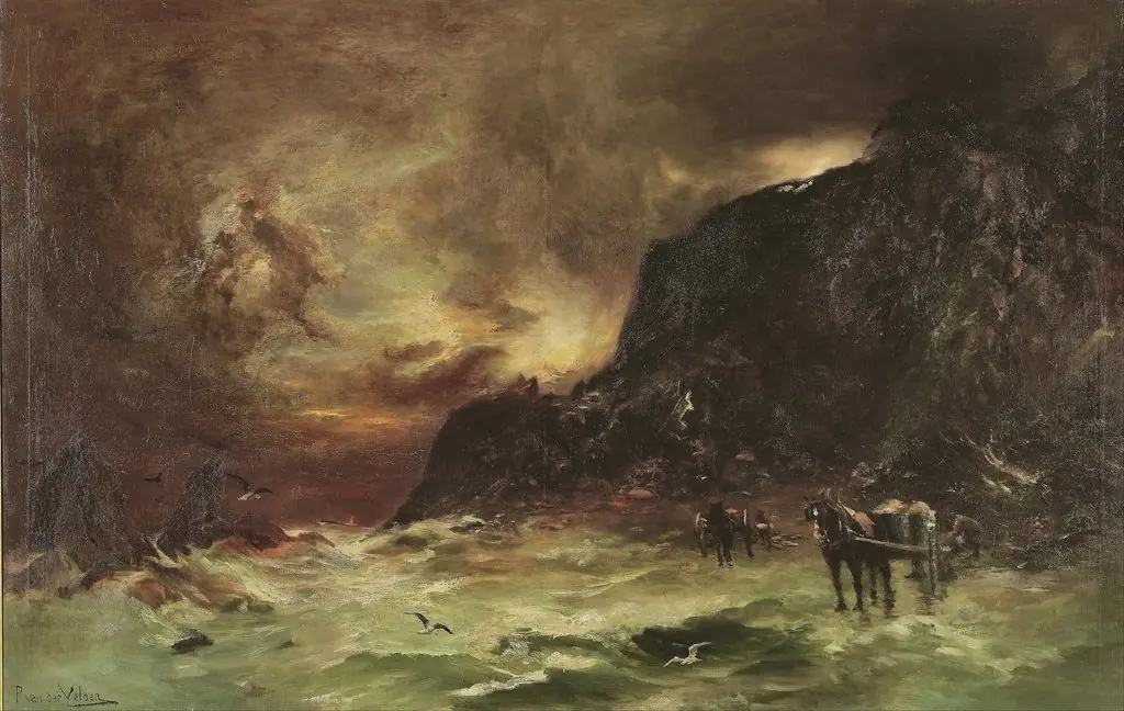 Storm at Wellington Heads, by Petrus Van der Velden, oil, 1908