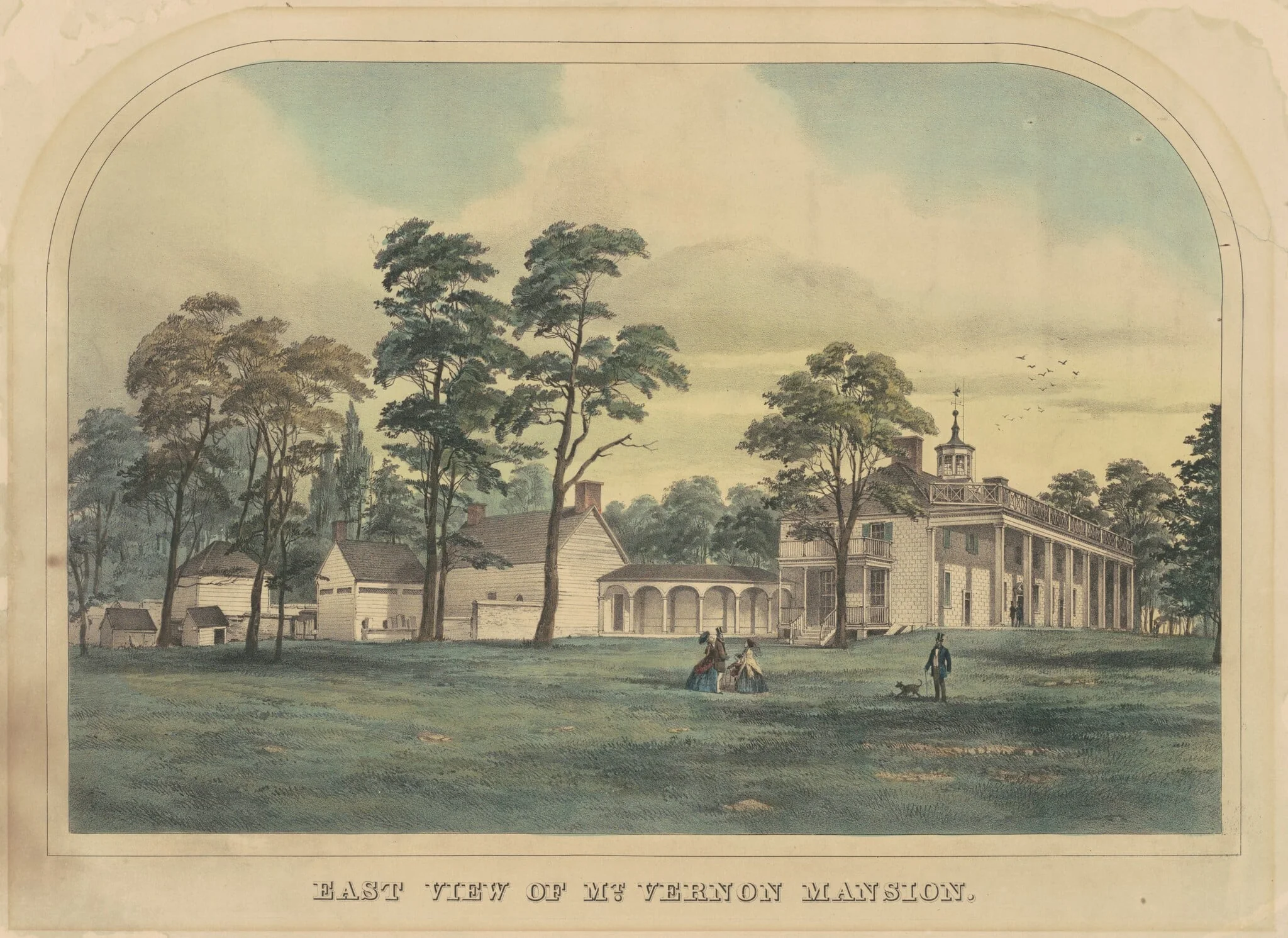 East View of Mount Vernon Mansion, detail