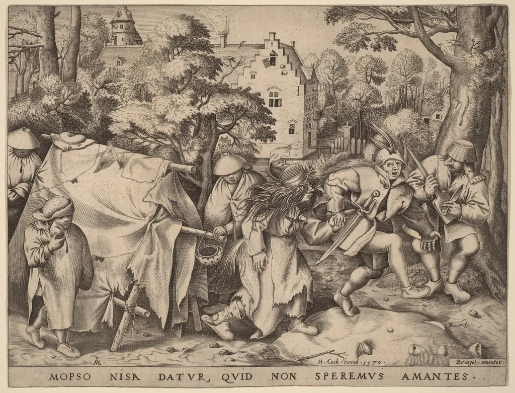 The Wedding of Mopsus and Nisa, by Pieter van der Heyden, ink, 1570
