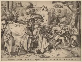 The Wedding of Mopsus and Nisa, by Pieter van der Heyden, ink, 1570