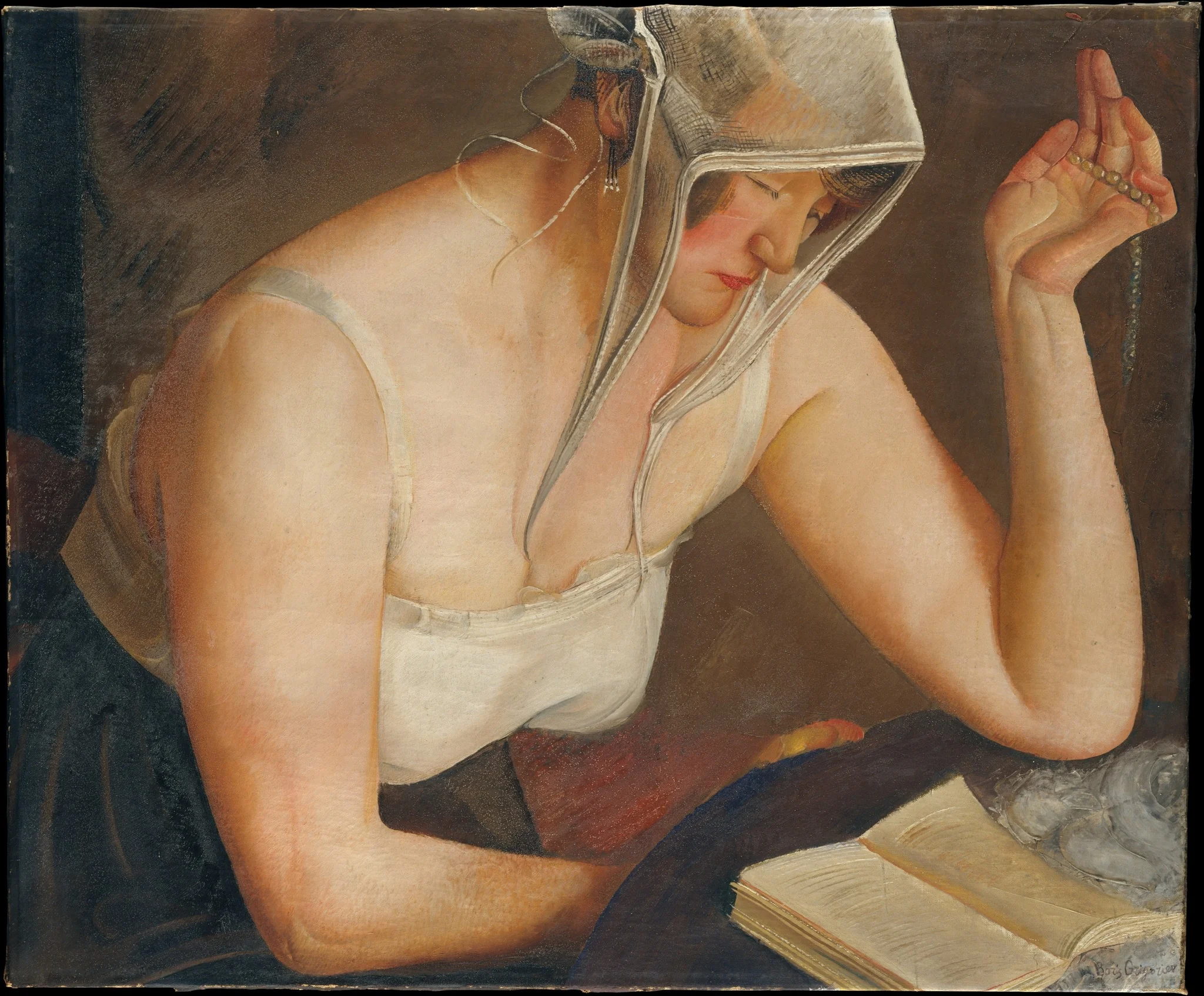 Woman Reading, detail
