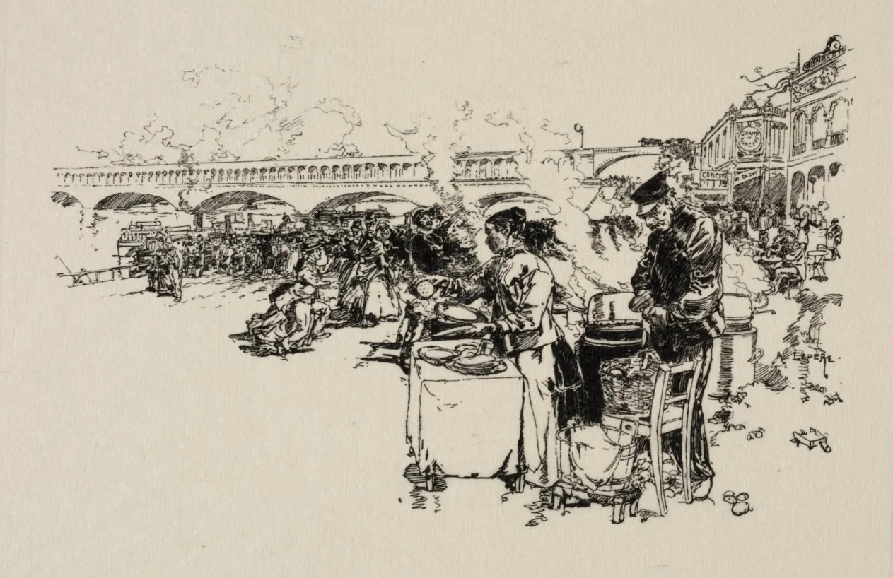 Debarcadère des bateaux-omnibus, detail