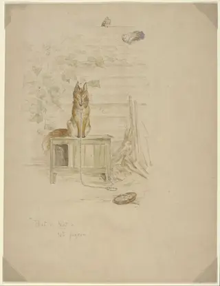 The Fox and the Grapes, by Beatrix Potter, watercolor, 1895