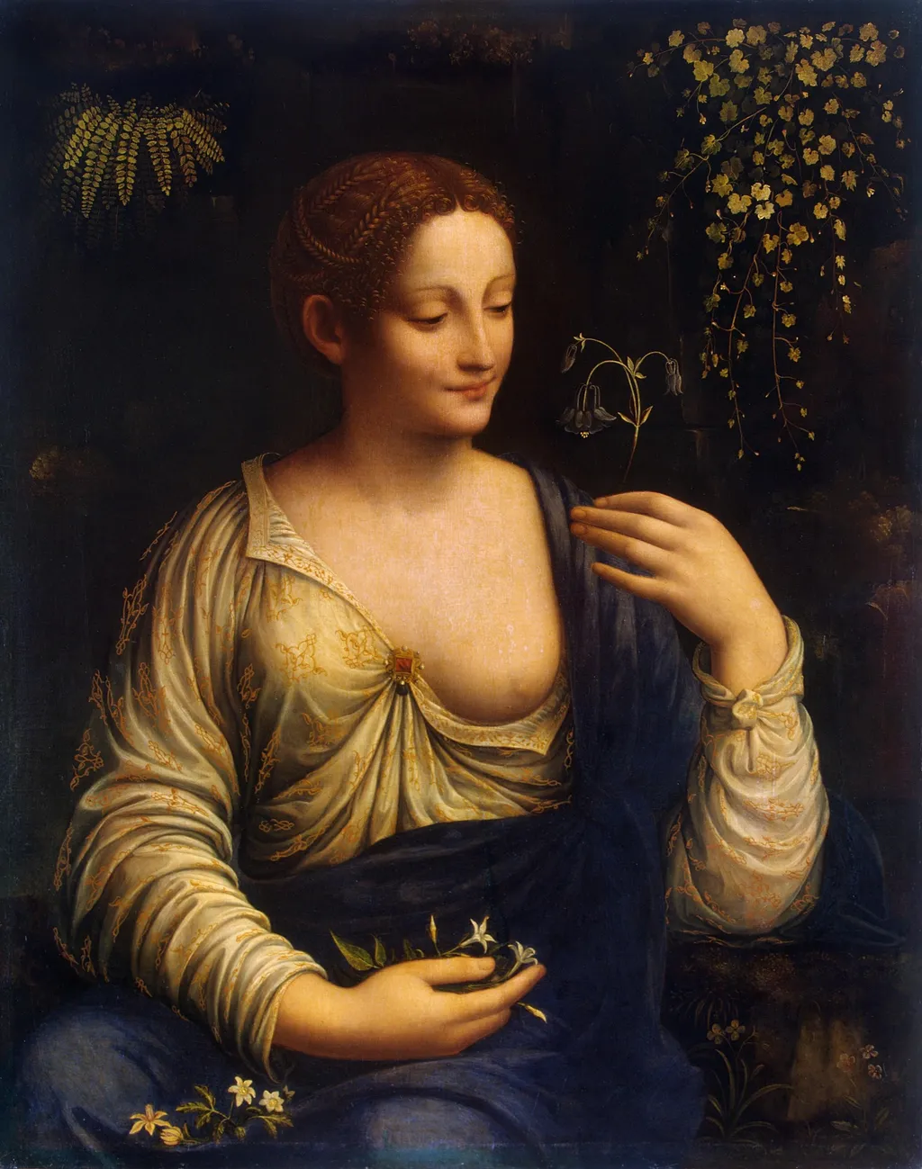 Flora, by Francesco Melzi, oil, 1520