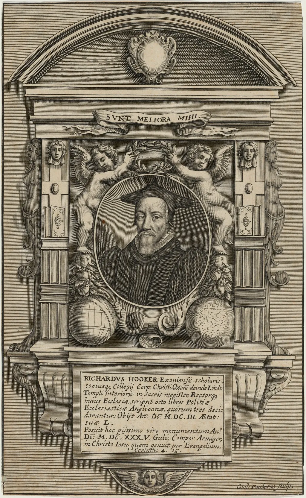 Richard Hooker, by William Faithorne, ink, 1662