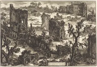 Veduta delle Terme di Tito, by Giovanni Battista Piranesi, ink, 1775