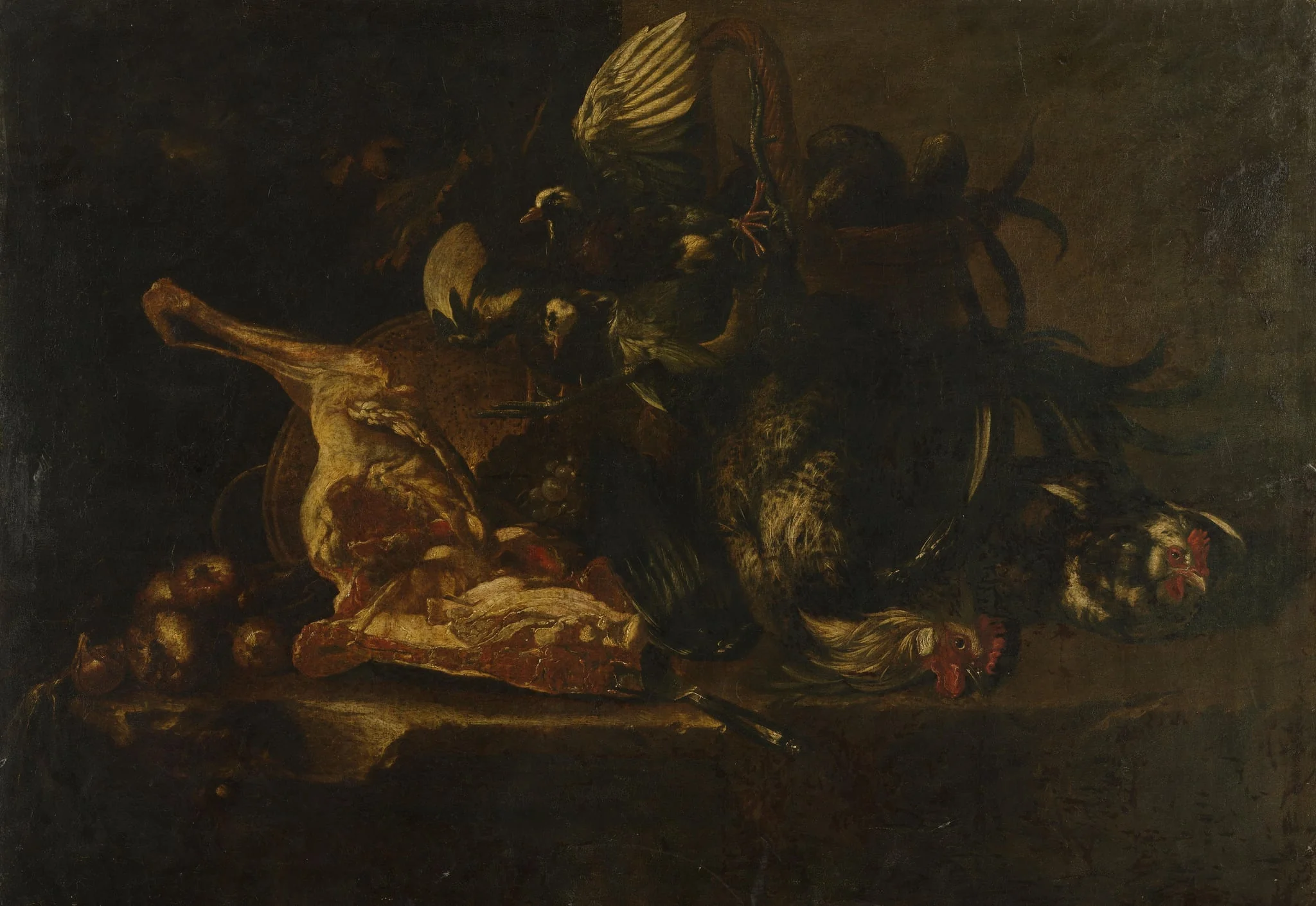 Still life with meat and dead birds, detail