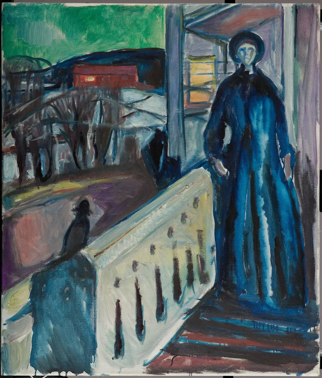 On the Veranda Stairs, by Edvard Munch, oil, 1922
