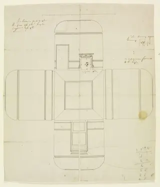 Elevations of the interior walls of Combe Bank, by Roger Morris, 1728