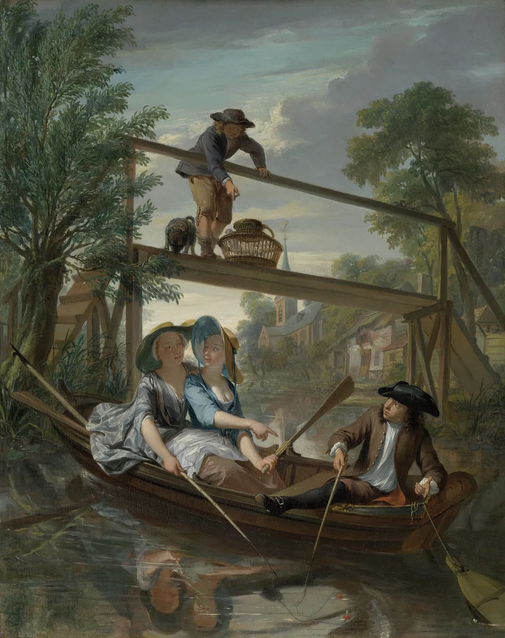 De hengelaars, by Nikolaas Verkolje, oil, 1738