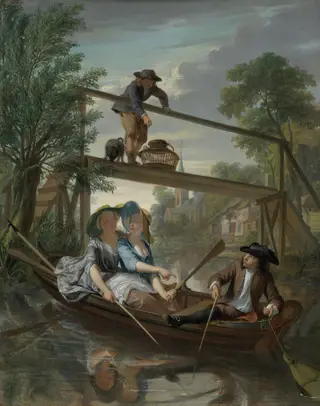 De hengelaars, by Nikolaas Verkolje, oil, 1738