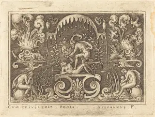 Death of Abel, by Etienne Delaune, ink, 1551