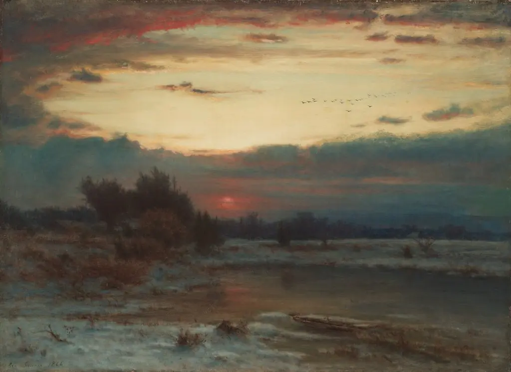 A Winter Sky, by George Inness, oil, 1866