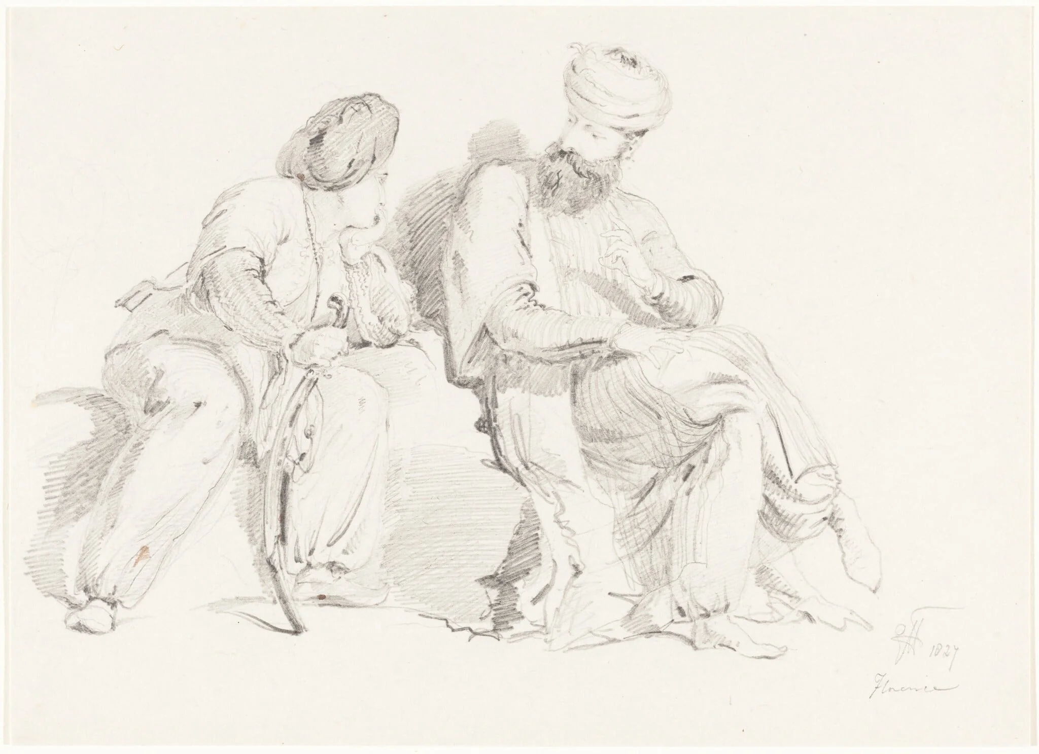 Two Men in Oriental Dress, detail