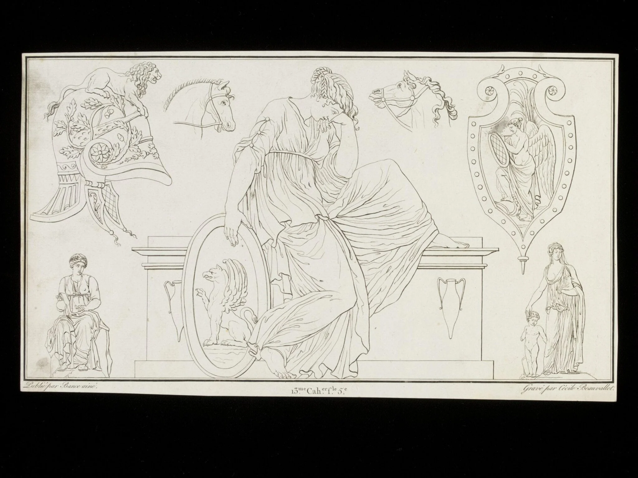 Fragments d'Architecture, Sculpture et Peinture dans le Style antique, detail
