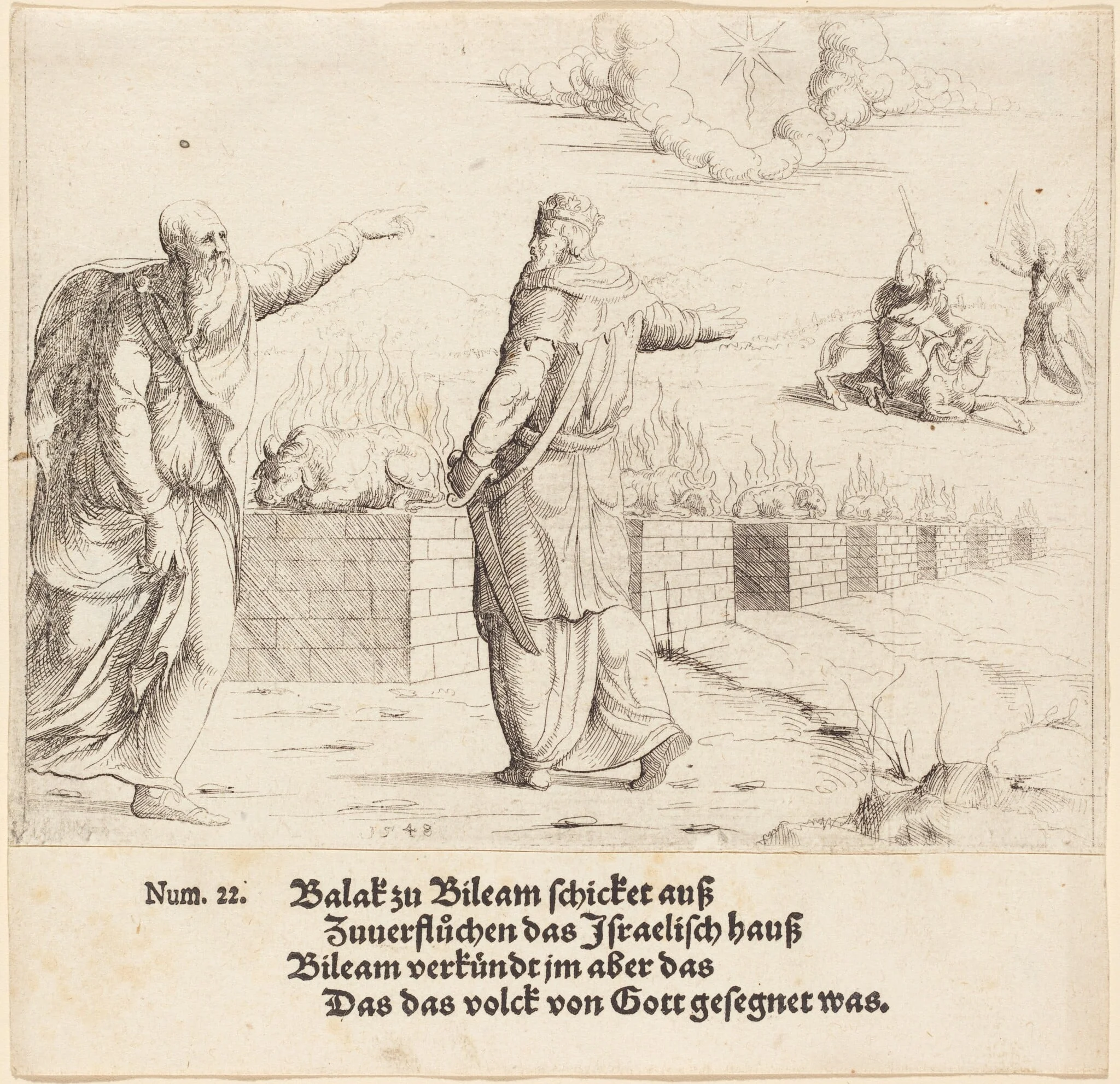 Balak's Sacrifice, and Balaam's Prophecy, detail