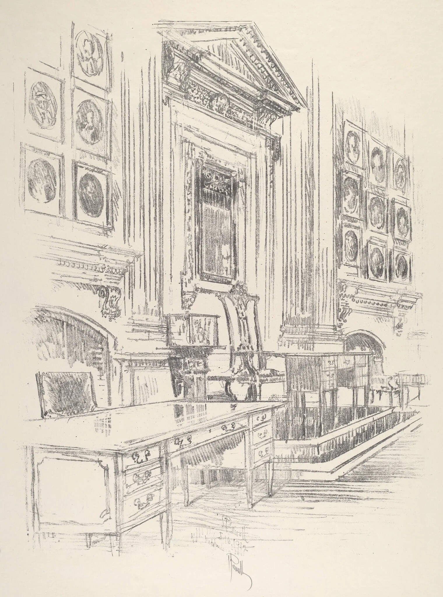 Table and Chair, Signers' Room, Independence Hall, detail