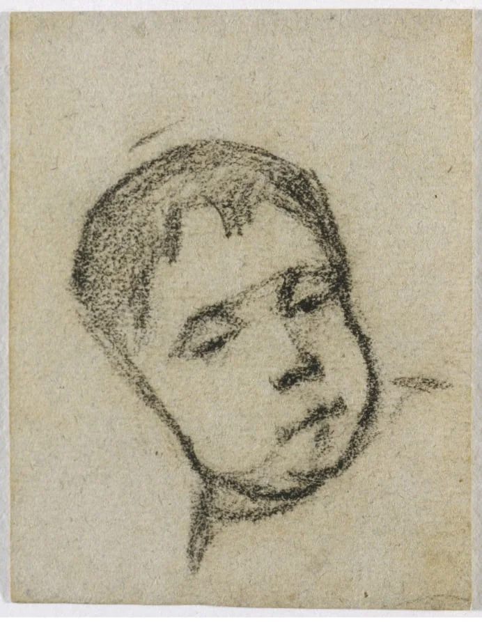 Emil Gauguin as a Child, Head on a Pillow, detail
