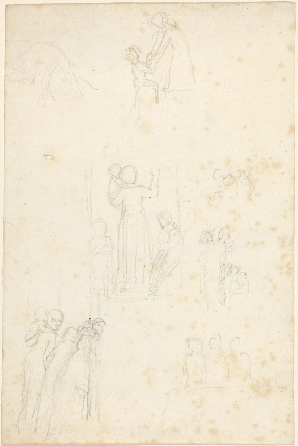 Sheet of Studies, by John Flaxman, graphite, 1790