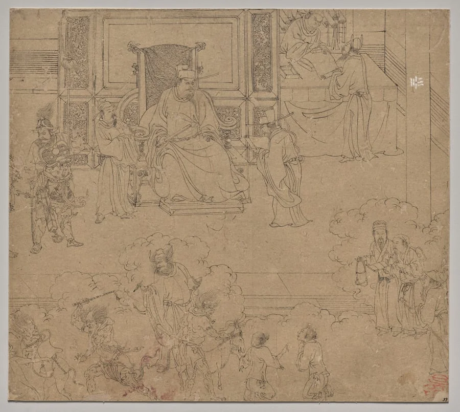 Album of Daoist and Buddhist Themes: Kings of Hells: Leaf 33, detail