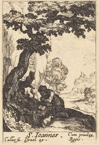 Saint John the Baptist, by Jacques Callot, ink, 1632