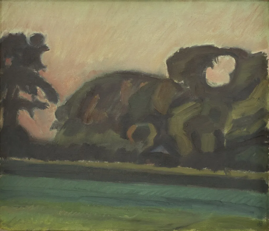 Landscape after Sunset, by Harald Giersing, oil, 1923