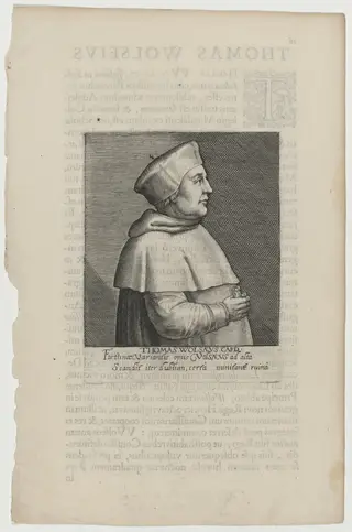 Thomas Wolsey, Cardinal, by Willem de Passe, ink, 1620
