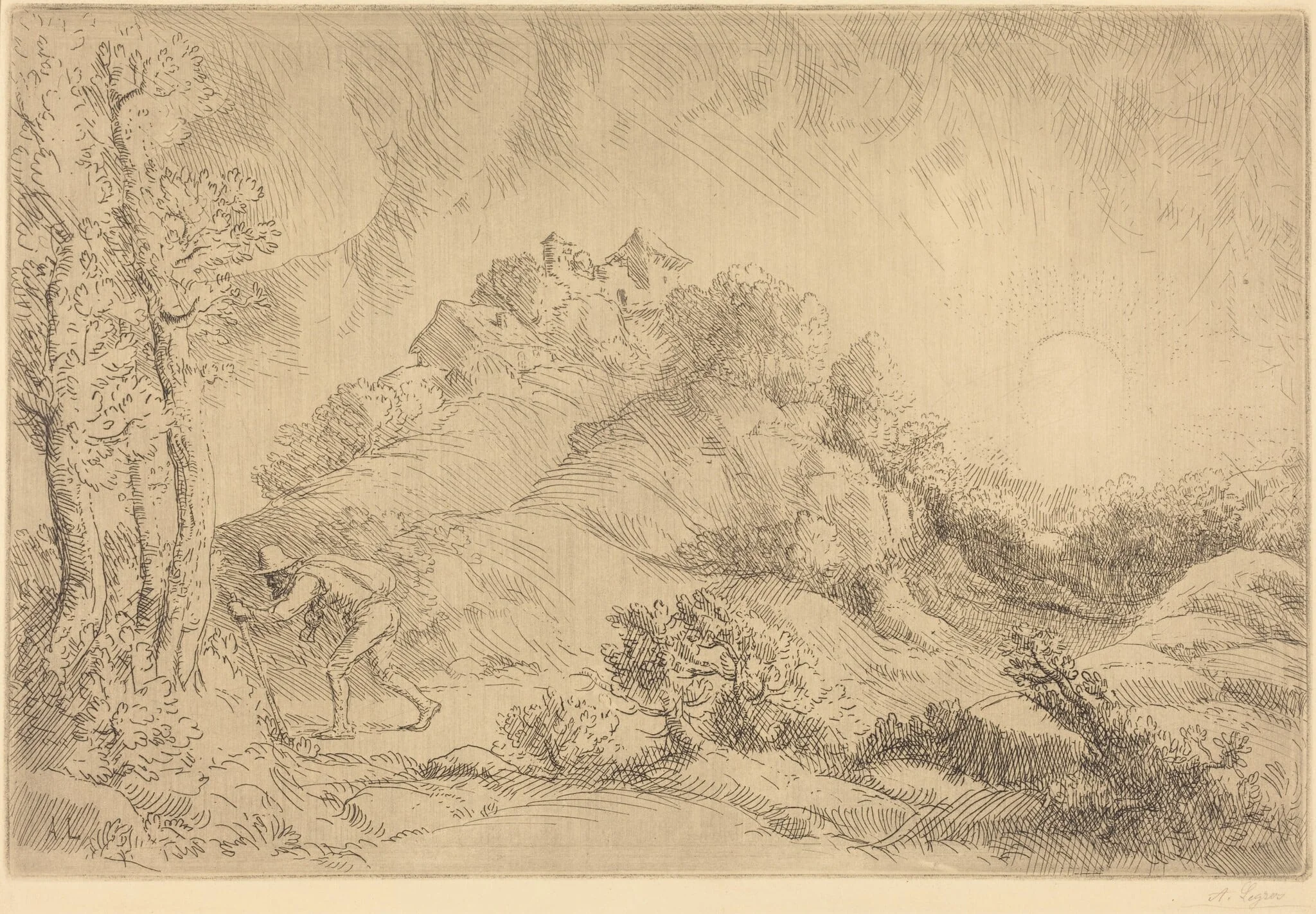 View of a Farm (La ferme de Beauchamp), detail