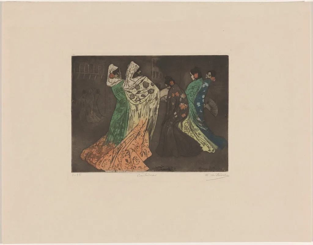 Bailadoras (Andalucia), by Henry Julien Detouche, ink, 1898