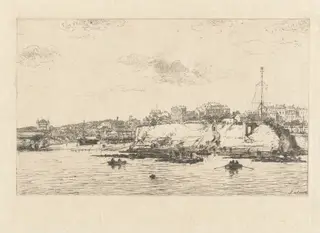 Port de la Plataine à Royan, by Maxime Lalanne, ink, 1876