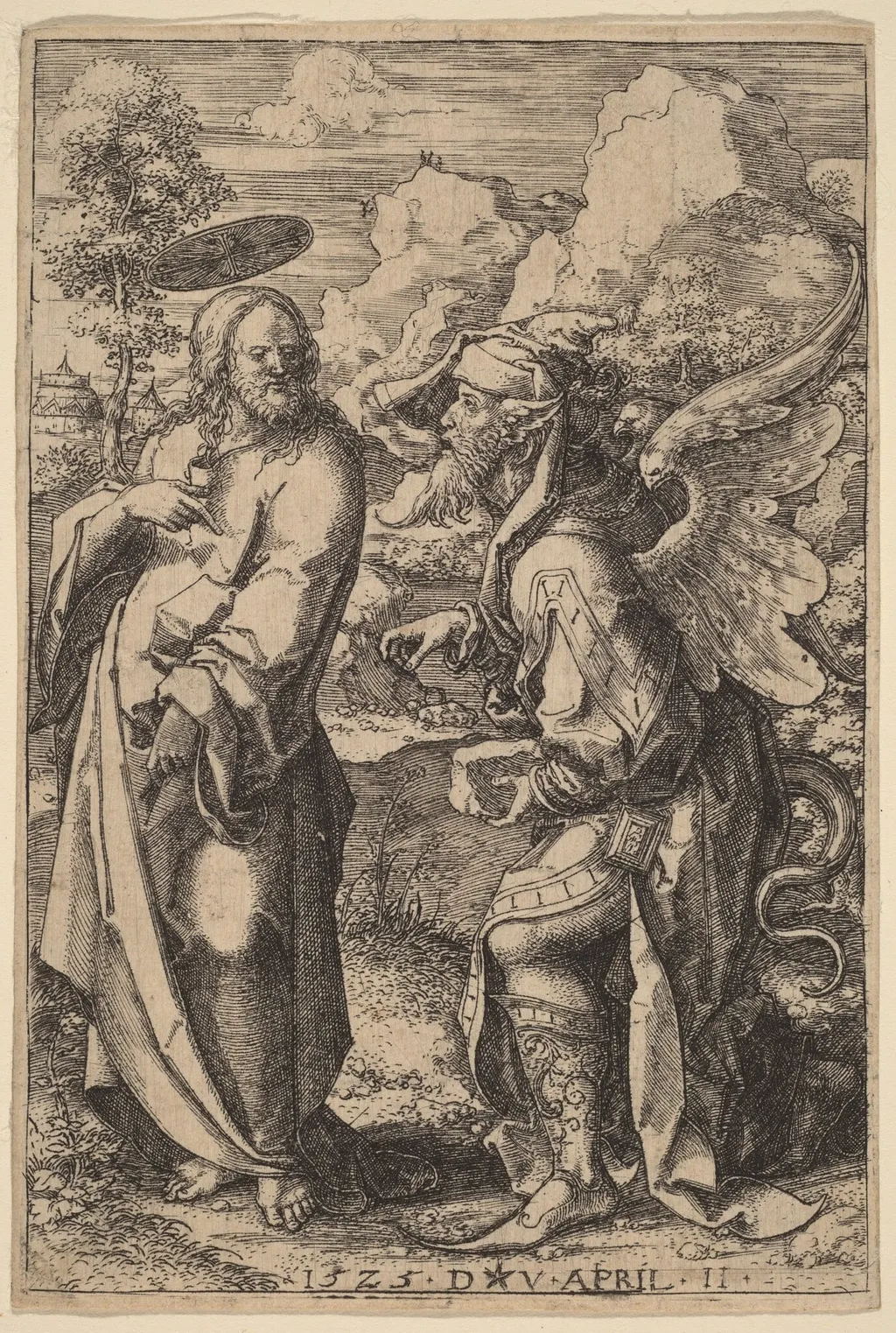 The Temptation of Christ, by Dirk Jacobsz Vellert, ink, 1523