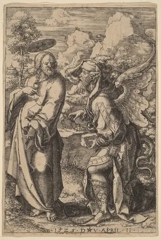 The Temptation of Christ, by Dirk Jacobsz Vellert, ink, 1523