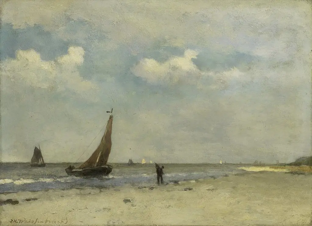 Strandgezicht, by Johan Hendrik Weissenbruch, oil, 1894