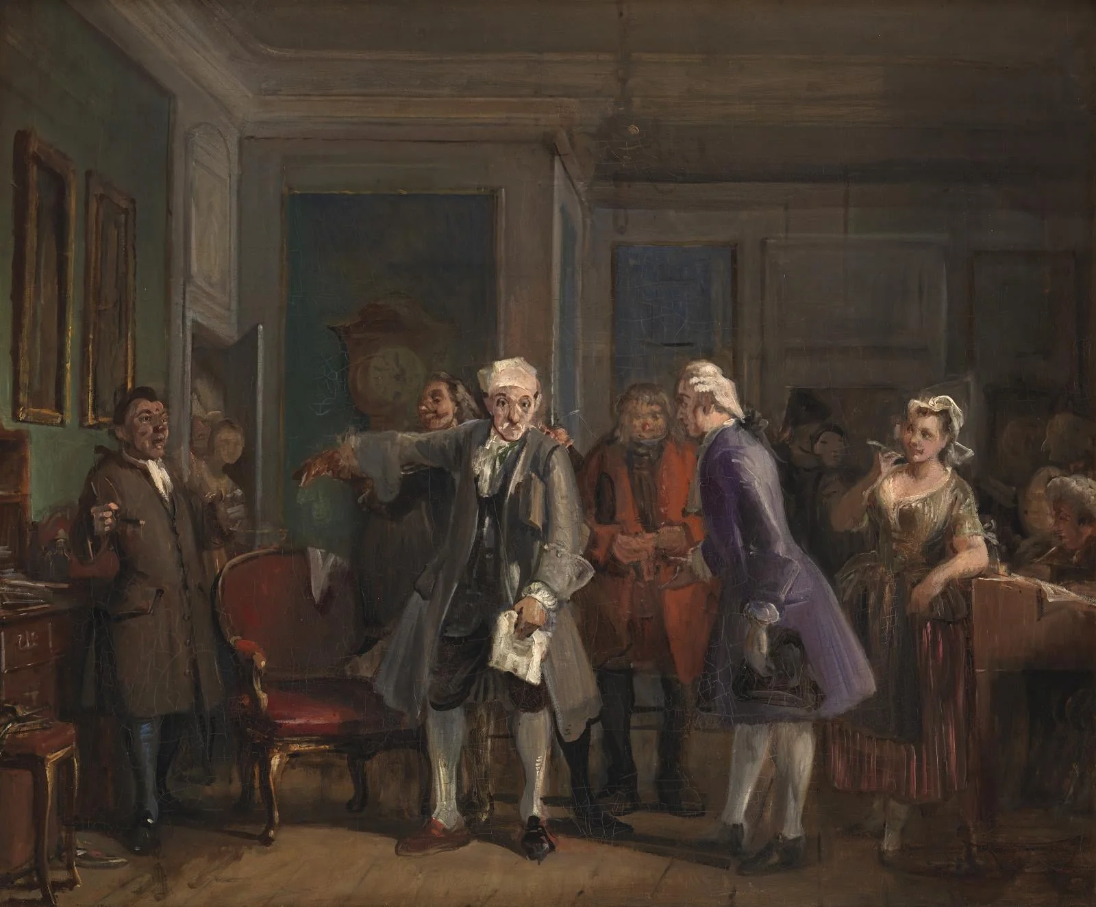 Fra Ludvig Holbergs "Den Stundesløse", I akt, 6. scene, detail