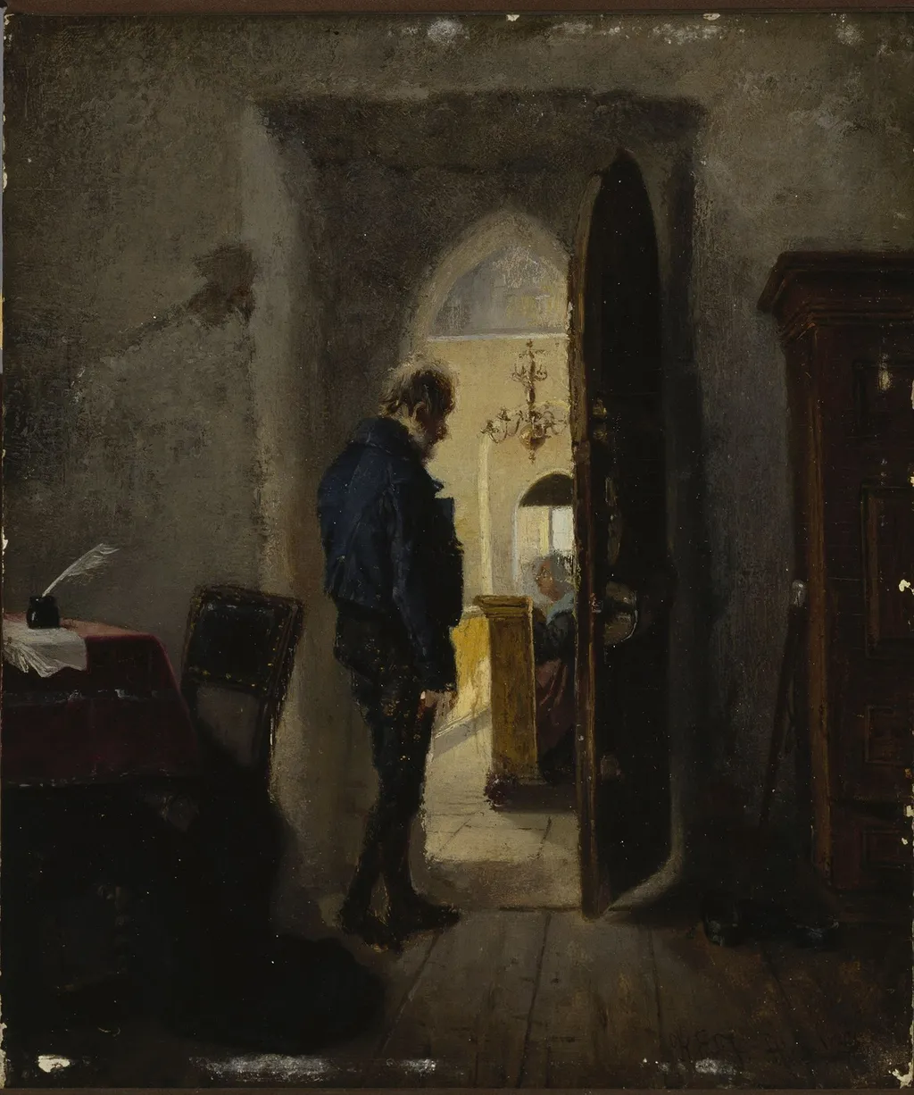 At the Vestry Door, by Karl Jansson, oil, 1874