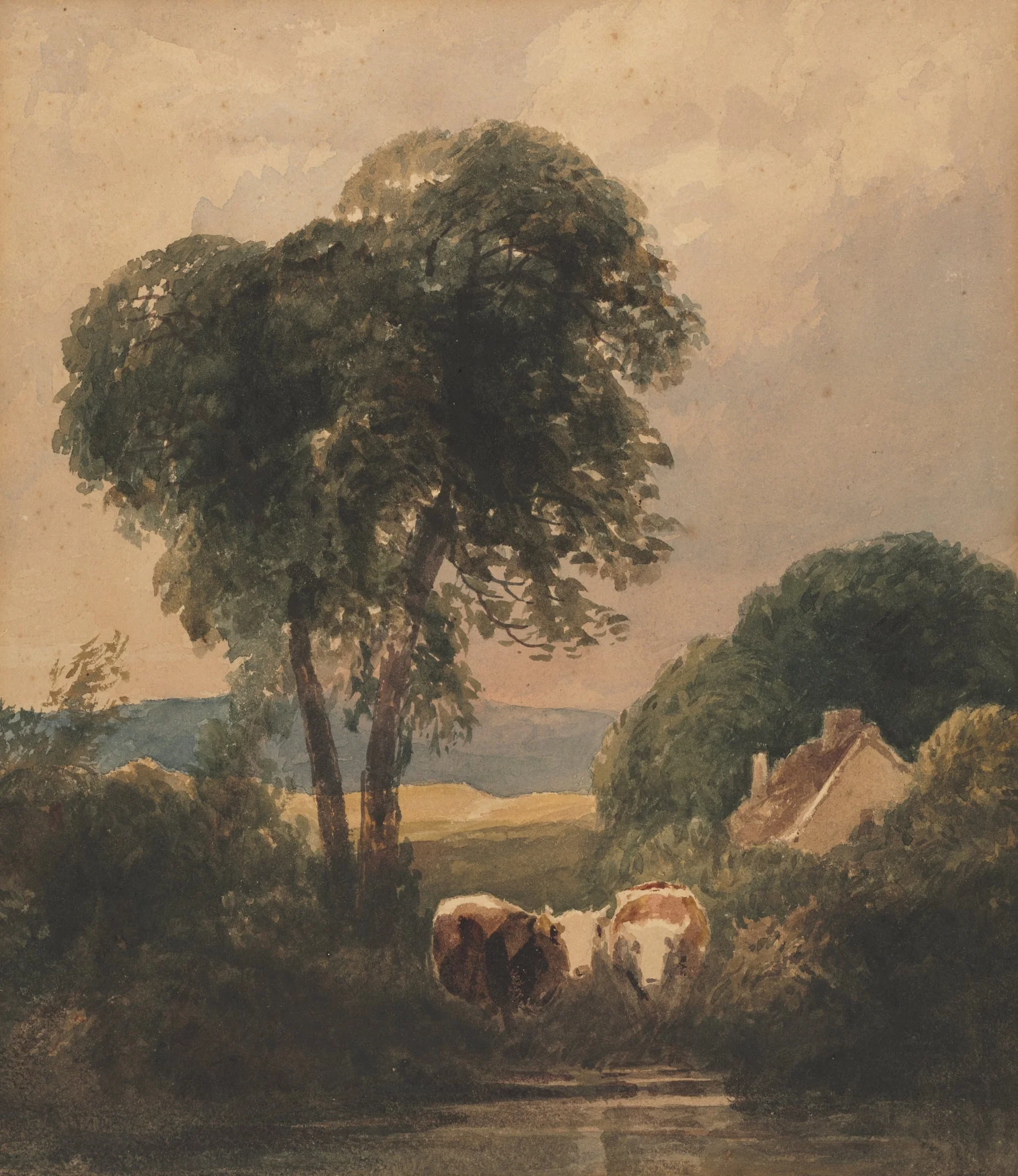Welsh Landscape with Cattle, detail