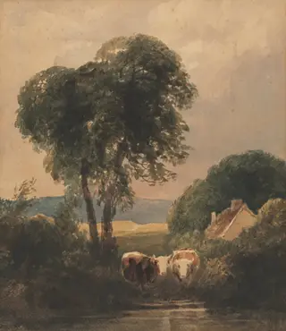 Welsh Landscape with Cattle, by Peter De Wint, 1828