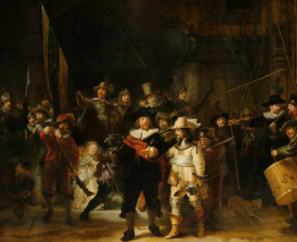 The Night Watch, by Rembrandt, oil, 1642