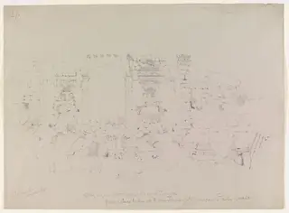 Gateway out of main Street leading up to grand Temple, by William J. Tipping, 1842