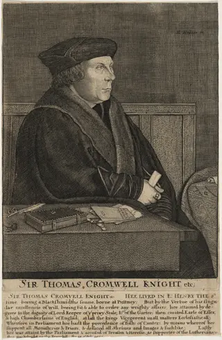 Sir Thomas Cromwell, by Wenceslaus Hollar, ink, 1642
