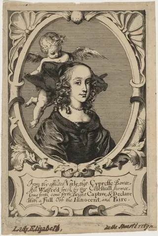 Princess Elizabeth, Second Daughter of Charles I, by Robert Gaywood, ink, 1655