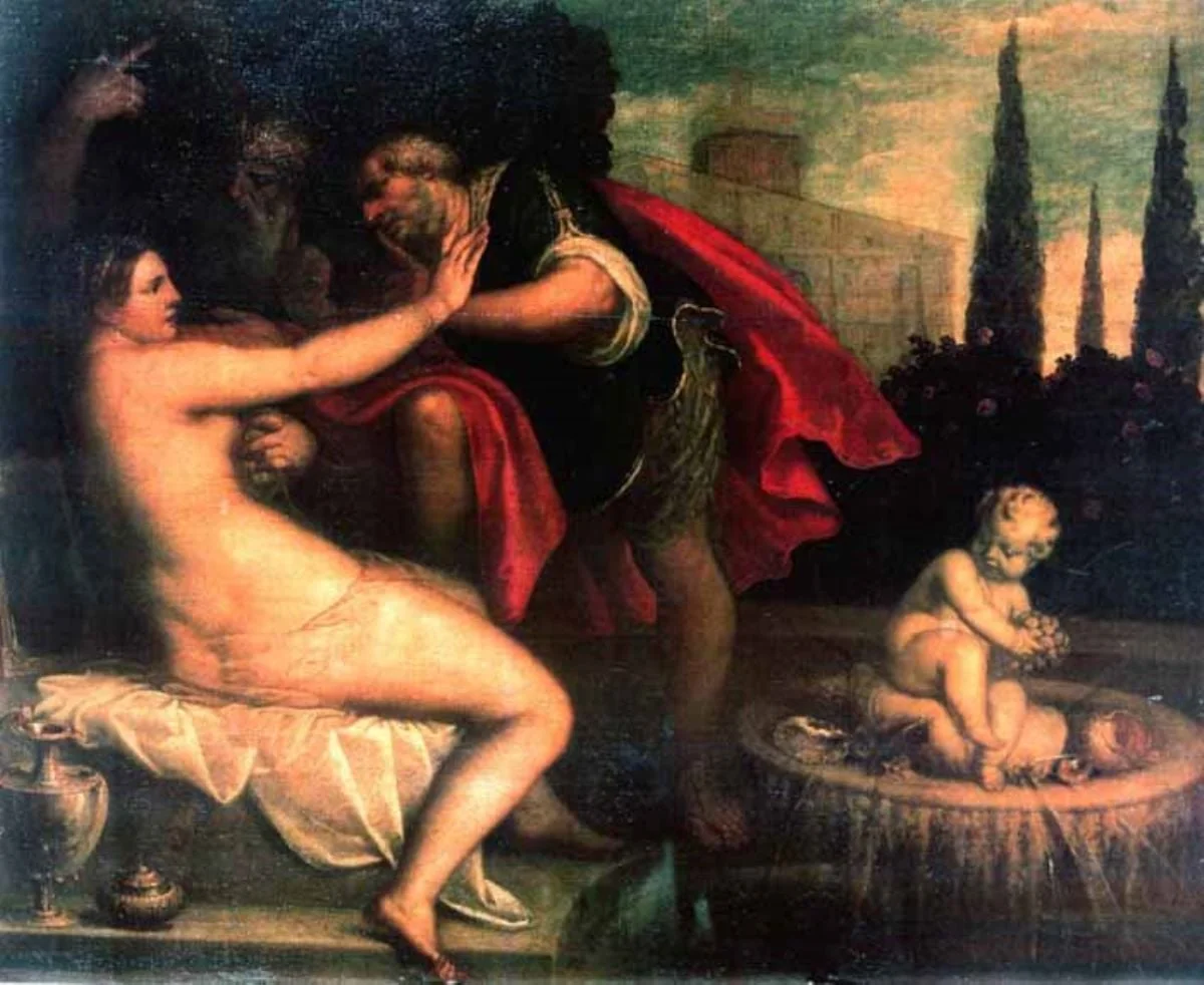Suzana și cei doi bătrâni, detail