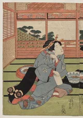 A View of the Large New Room at Sakurai, by Utagawa Kunisada, 1834