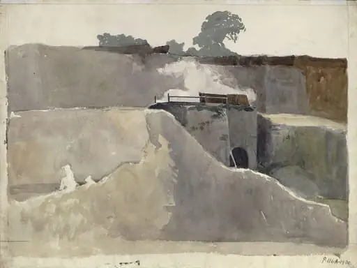 View in a Quarry, by James Chisholm Gooden, watercolor, 1835
