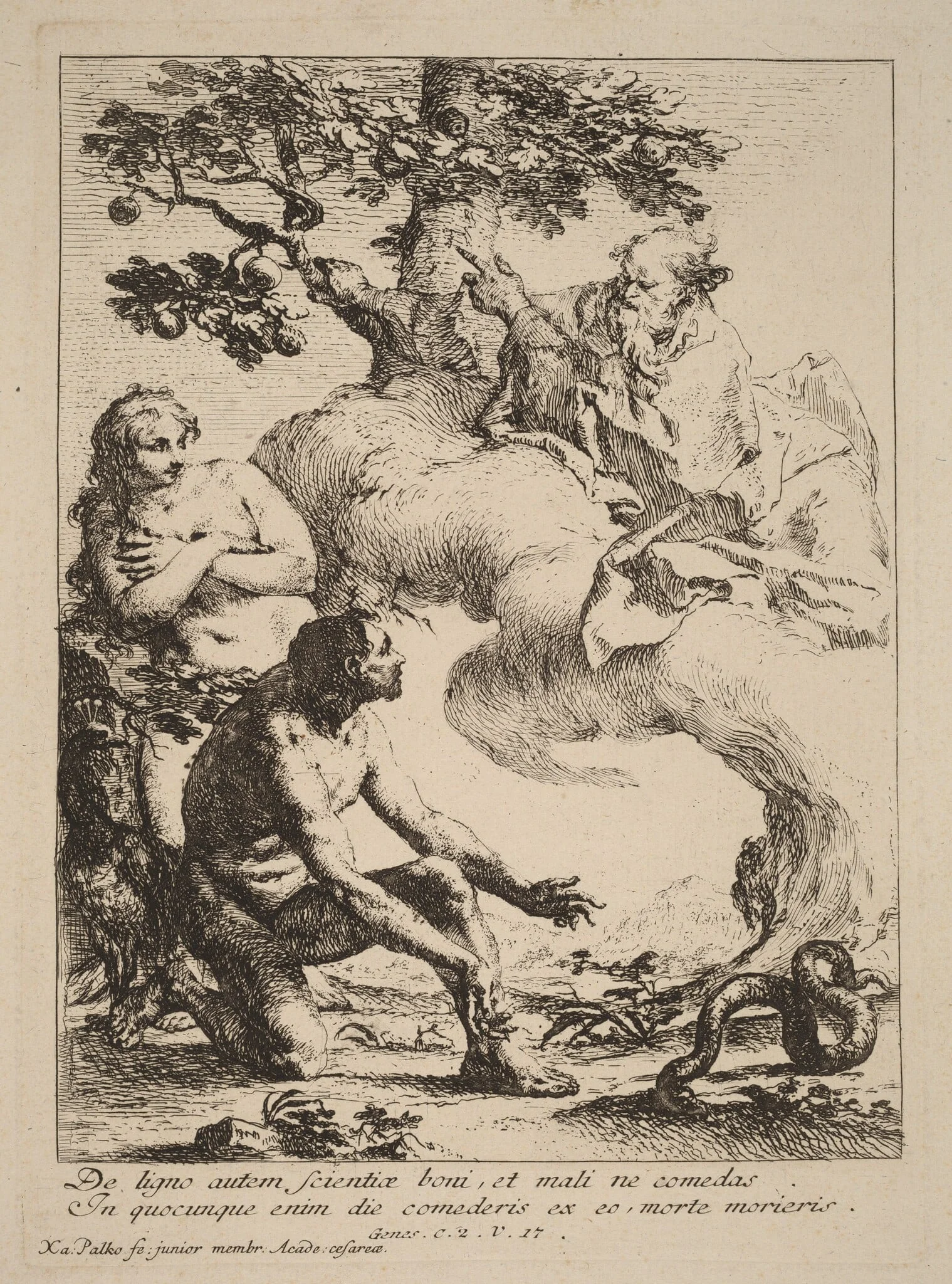 God Commanding Adam and Eve, detail