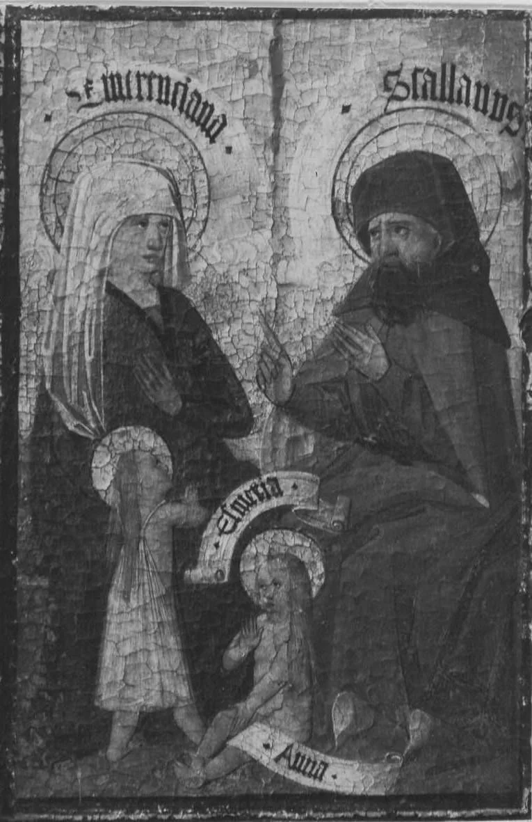 Zweiter Kirchheimer Sippenaltar: Emerentia und Stolanus mit Esmeria und Anna, detail