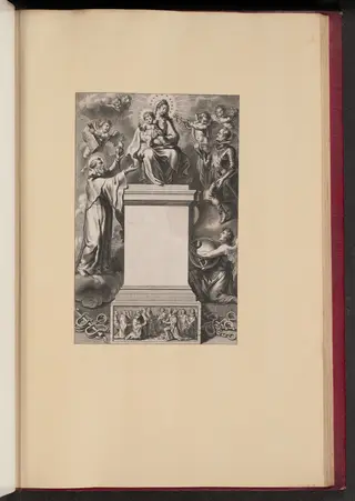 Title Page for B. De Los Rios, De Hierarchia Mariana Libri Sex, by Cornelis Galle II, ink, 1641