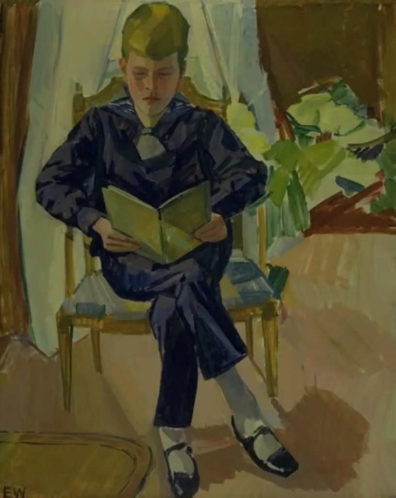 Portrait of Bent von Müllen as a Boy, by Edvard Weie, oil, 1918